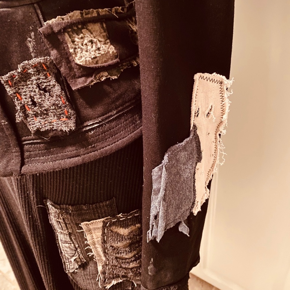 Upcycled Deconstructed Black Jacket. Medium - image 5